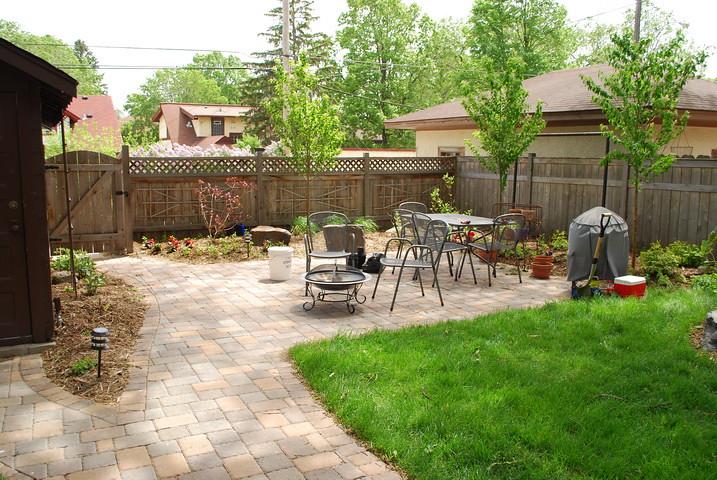Finished backyard paver patio